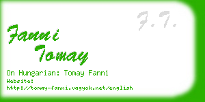 fanni tomay business card